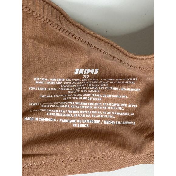 SKIMS NWT Smoothing Intimates Full Coverage Lightly Lined Bra Sienna Tan 36D - Picture 9 of 9